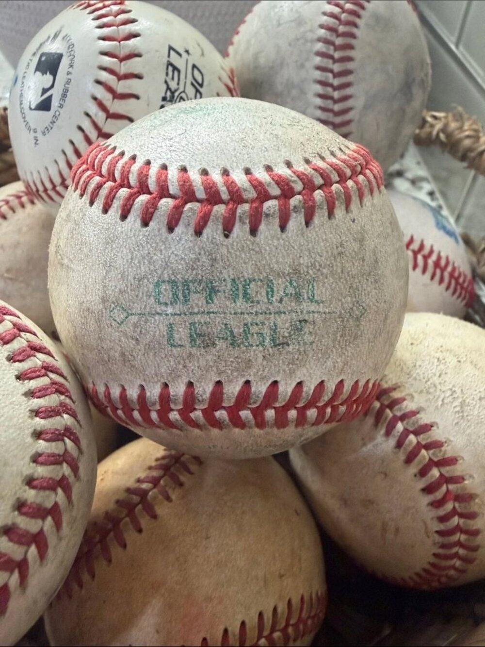 Set of Used Official Baseballs with Red Stitching